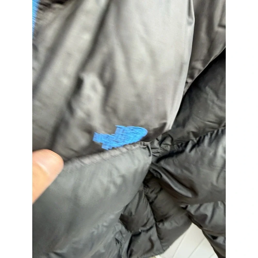 The North Face 700 Fill Down Puffer Jacket Black Blue Men's Large Coat Winter